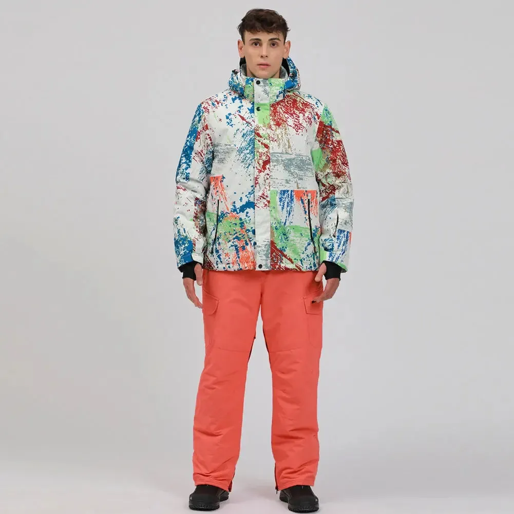 HOTIAN Men's Ski Suits Windproof Heightened Neckline