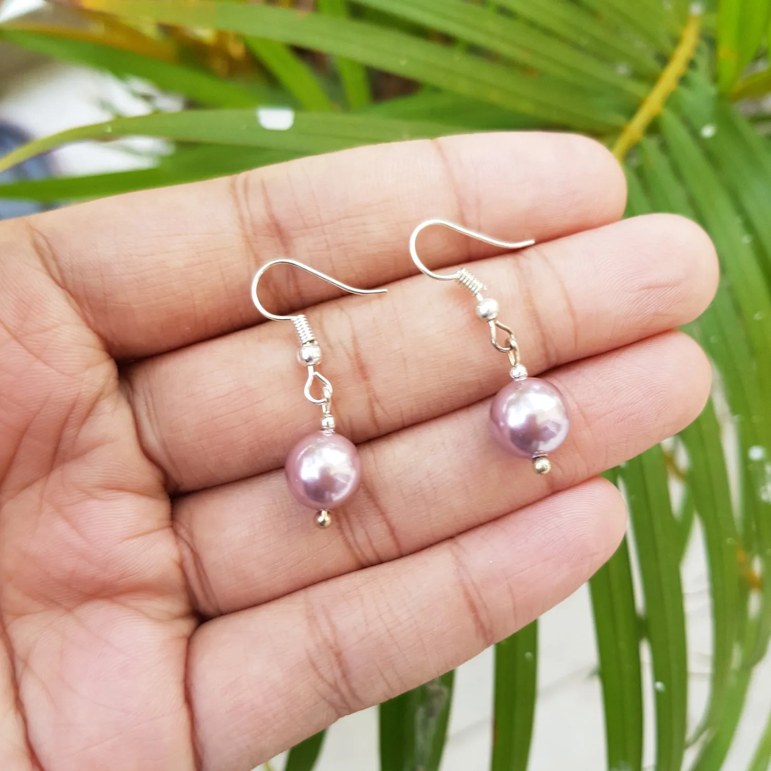 Imeora 10mm Metallic Peach Shell Pearl Earrings