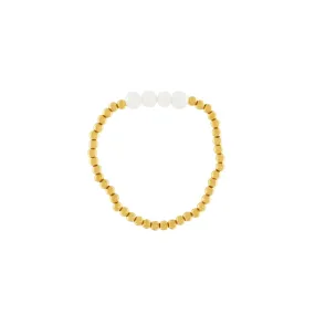 Joy Waterproof Elastic Pearl & Ball Bracelet 18K Gold Plating