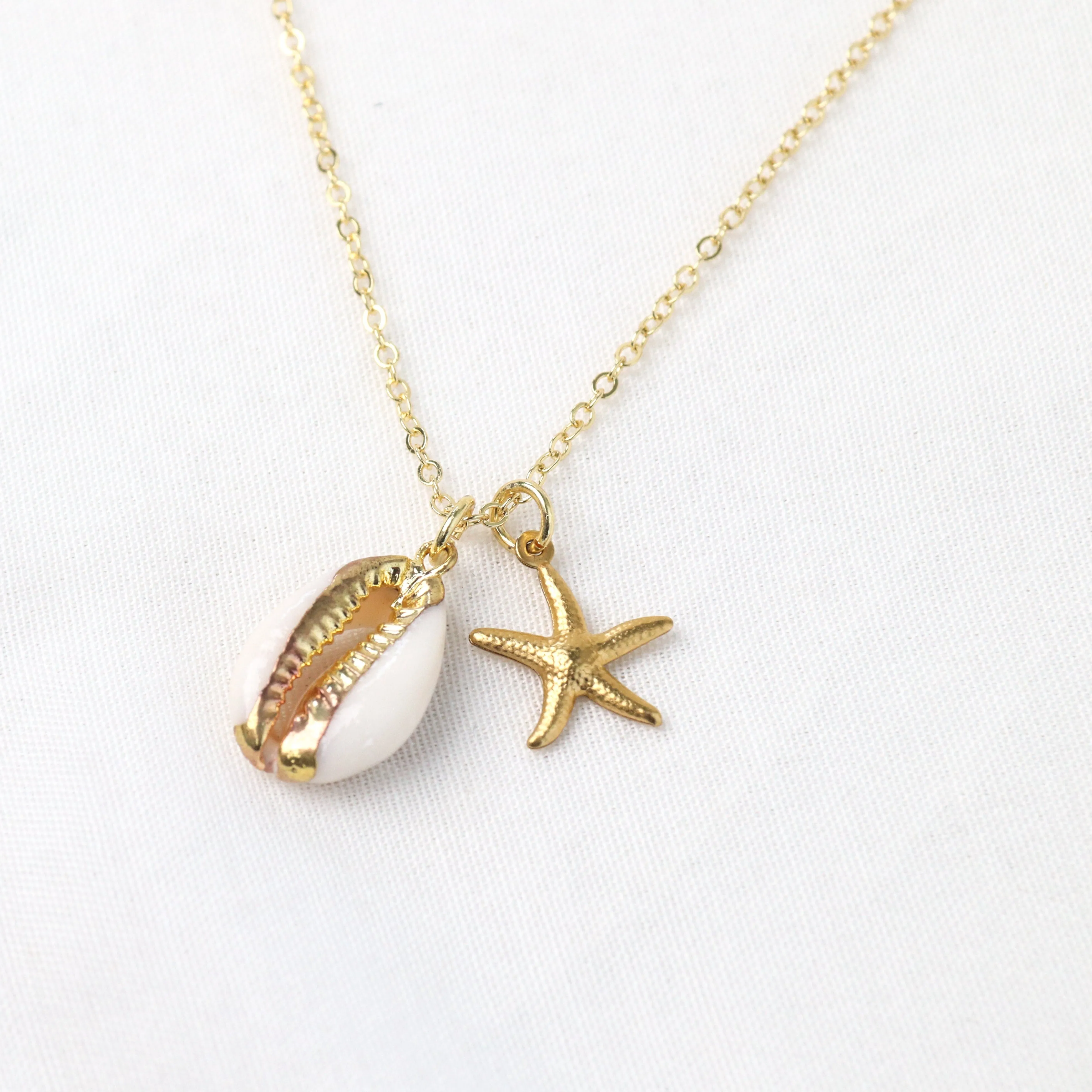 Kedis | Gold Plated Cowrie Shell &  Pendant Necklace