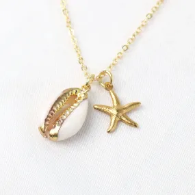 Kedis | Gold Plated Cowrie Shell &  Pendant Necklace