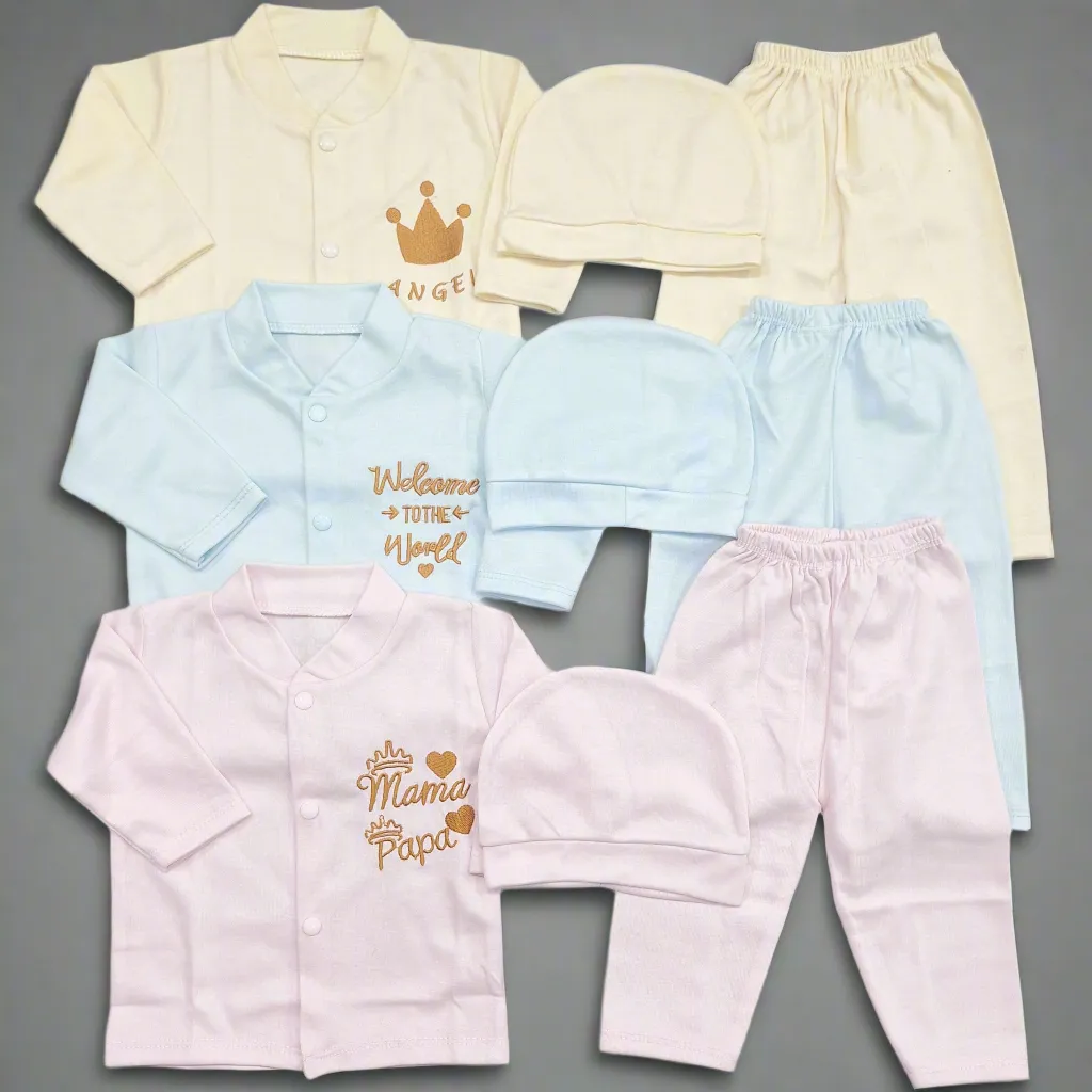 Kiddy's - Pack of 3 - Newborn Night Suits - Welcome