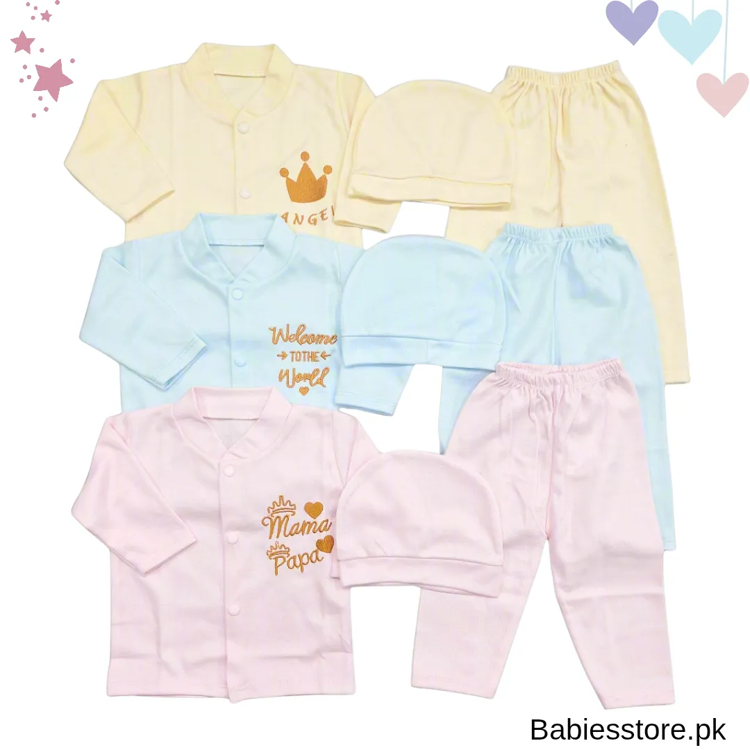 Kiddy's - Pack of 3 - Newborn Night Suits - Welcome