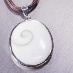 Large Shiva Shell Pendant. 925 Sterling Silver