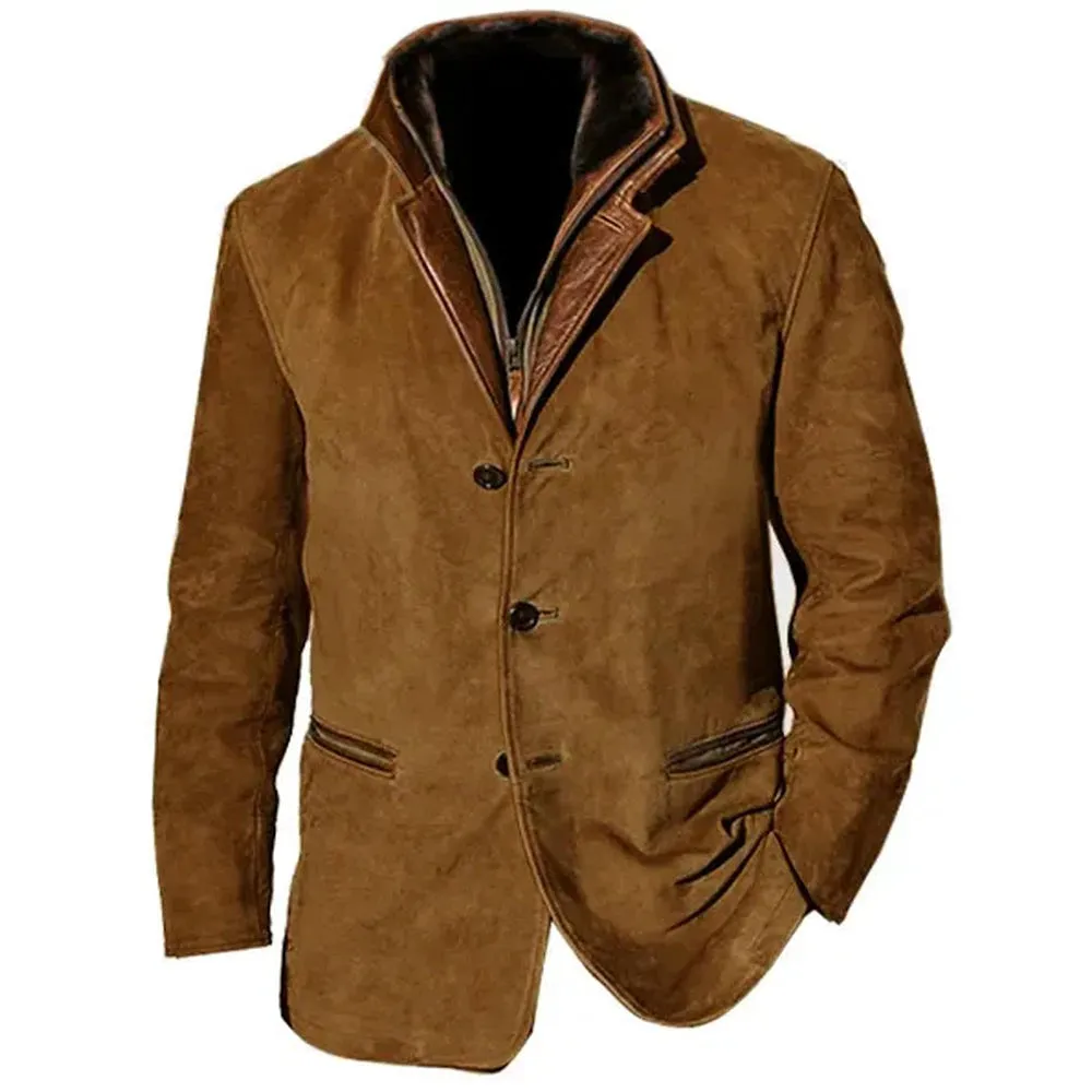 Men's Fall / Winter Vintage Fleece Suede Jackets