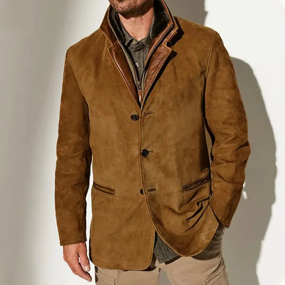 Men's Fall / Winter Vintage Fleece Suede Jackets