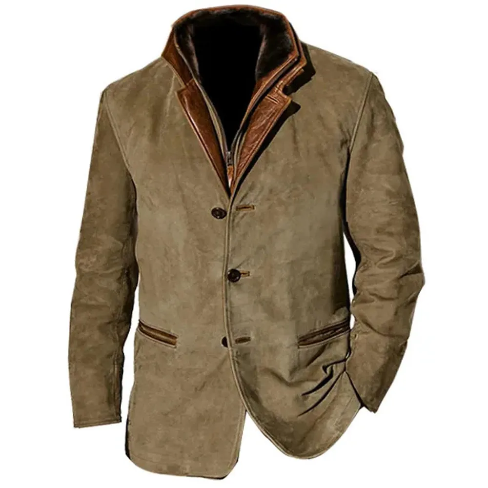 Men's Fall / Winter Vintage Fleece Suede Jackets