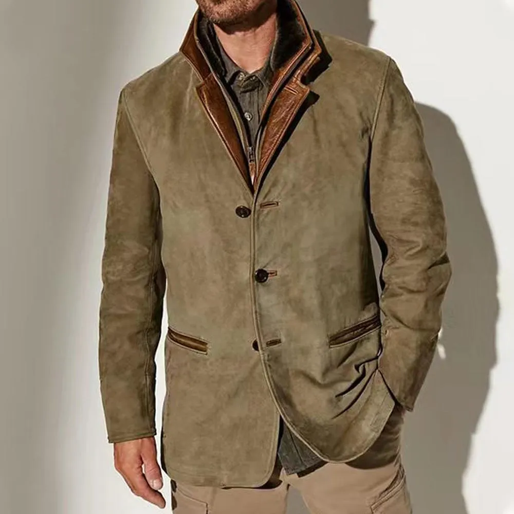 Men's Fall / Winter Vintage Fleece Suede Jackets