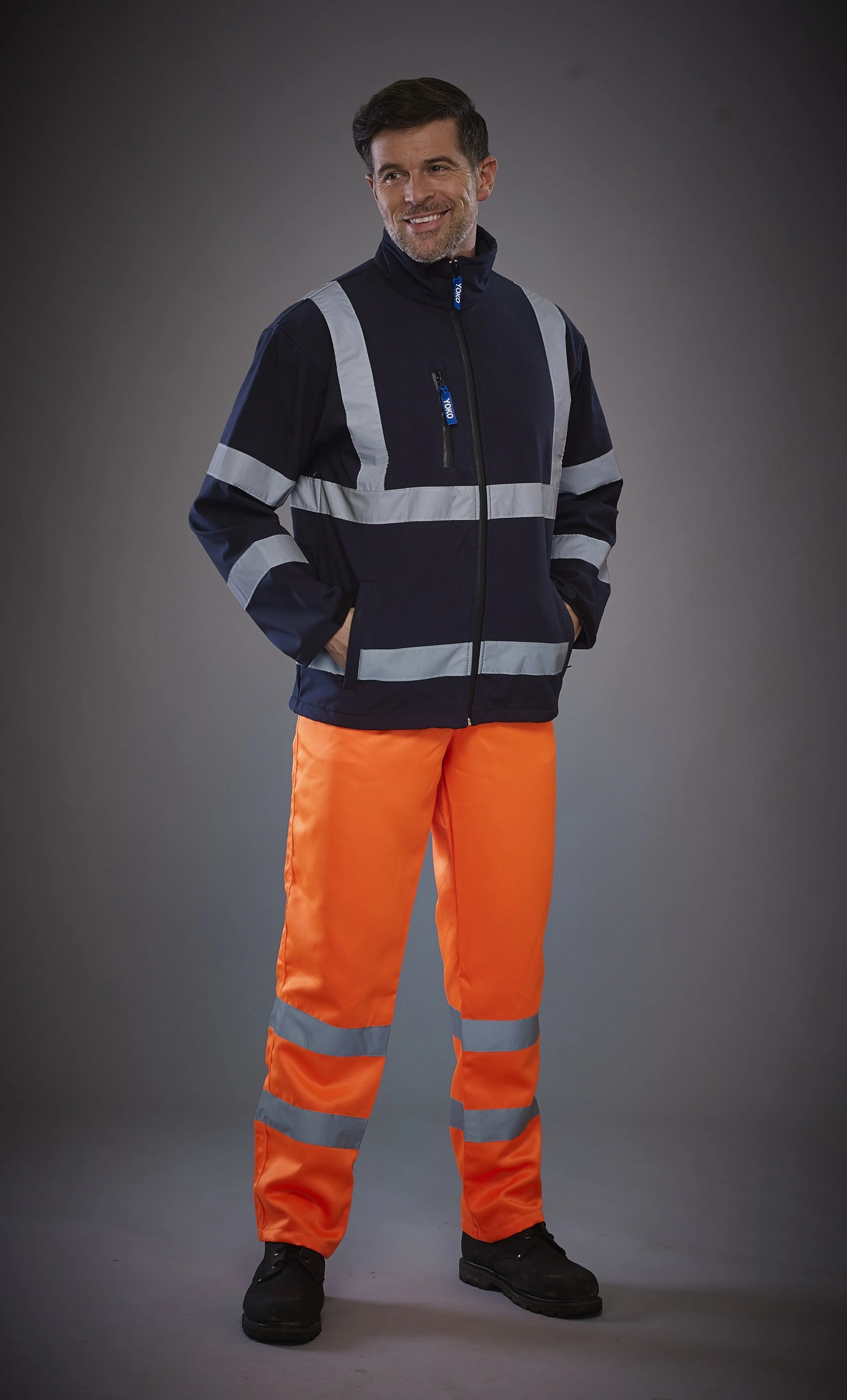 Men's Hi Vis Waterproof and Windproof Overtrousers