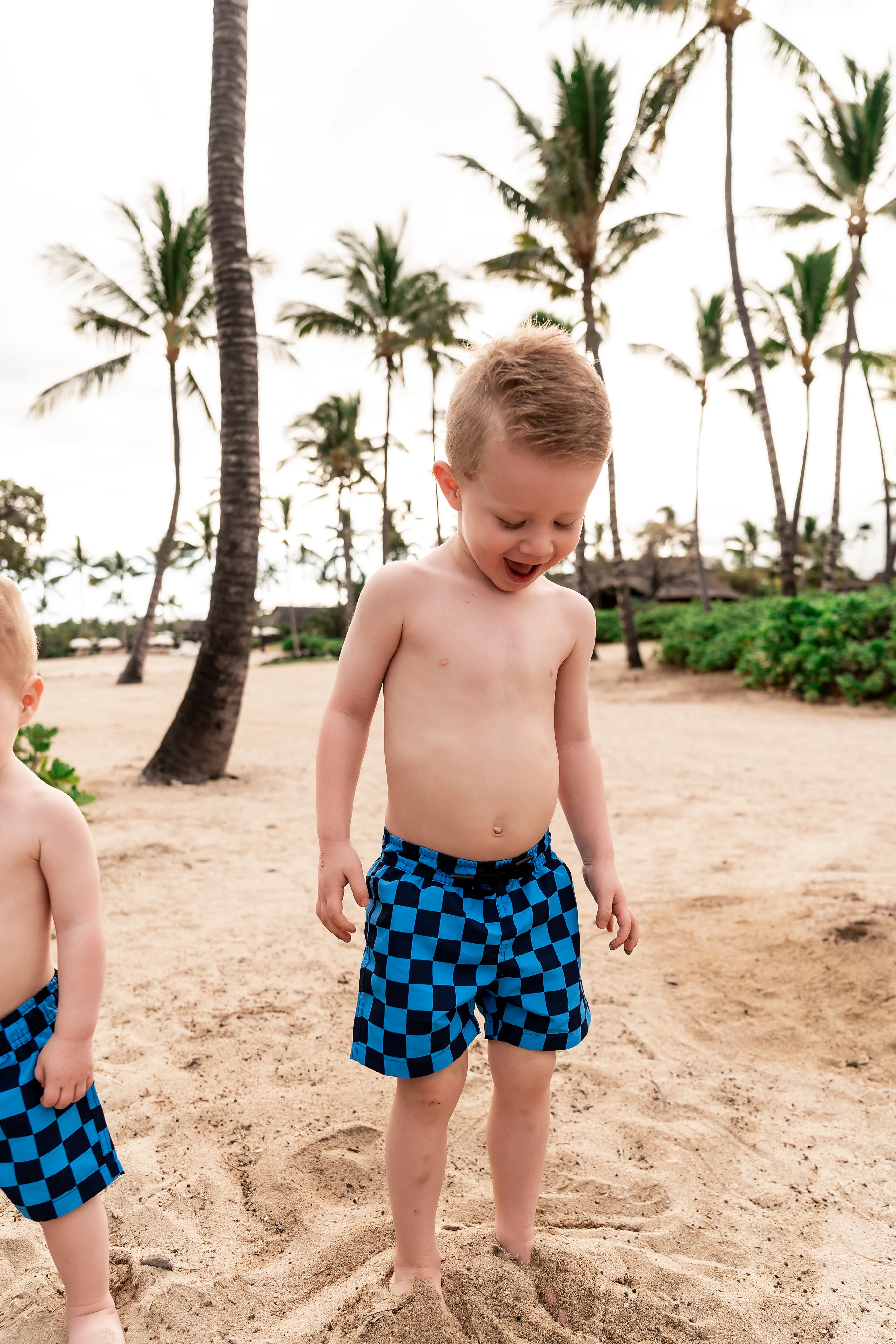 Mini Hang Ten Shorts | Blue Check