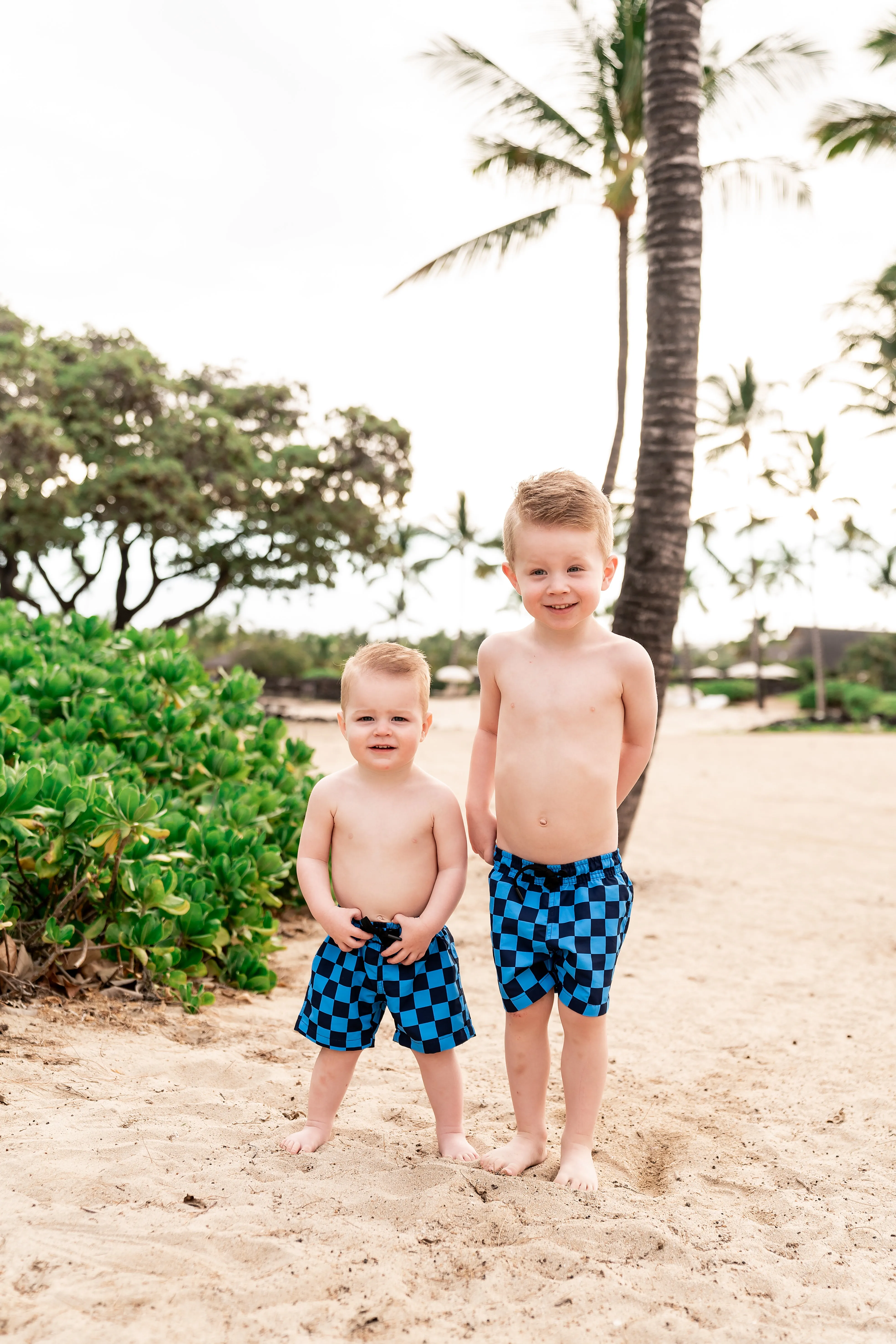 Mini Hang Ten Shorts | Blue Check