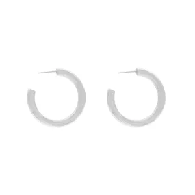 Passion Waterproof 30mm Chunky Hoop Earring Silver Plating