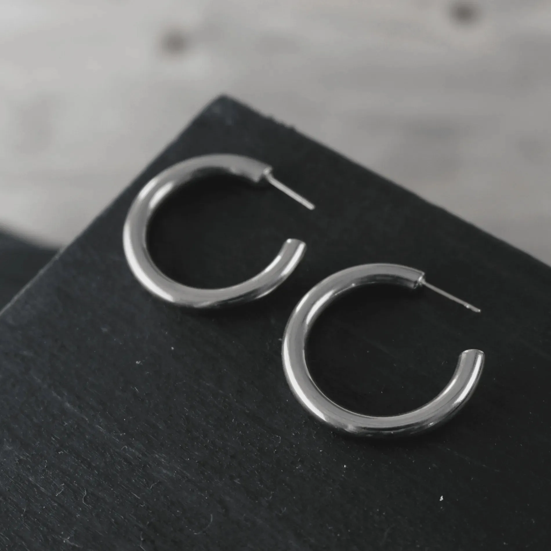 Passion Waterproof 30mm Chunky Hoop Earring Silver Plating