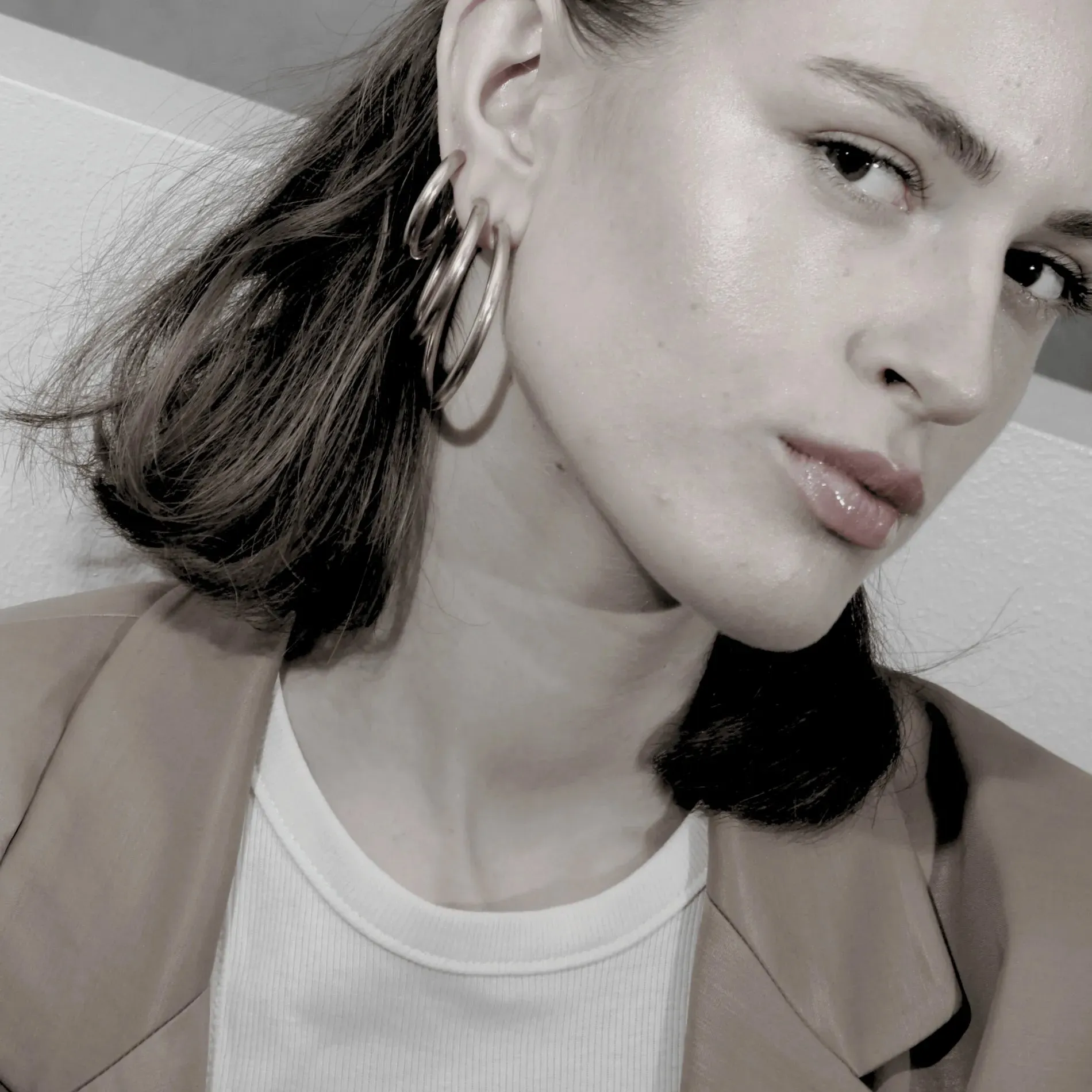 Passion Waterproof 30mm Chunky Hoop Earring Silver Plating