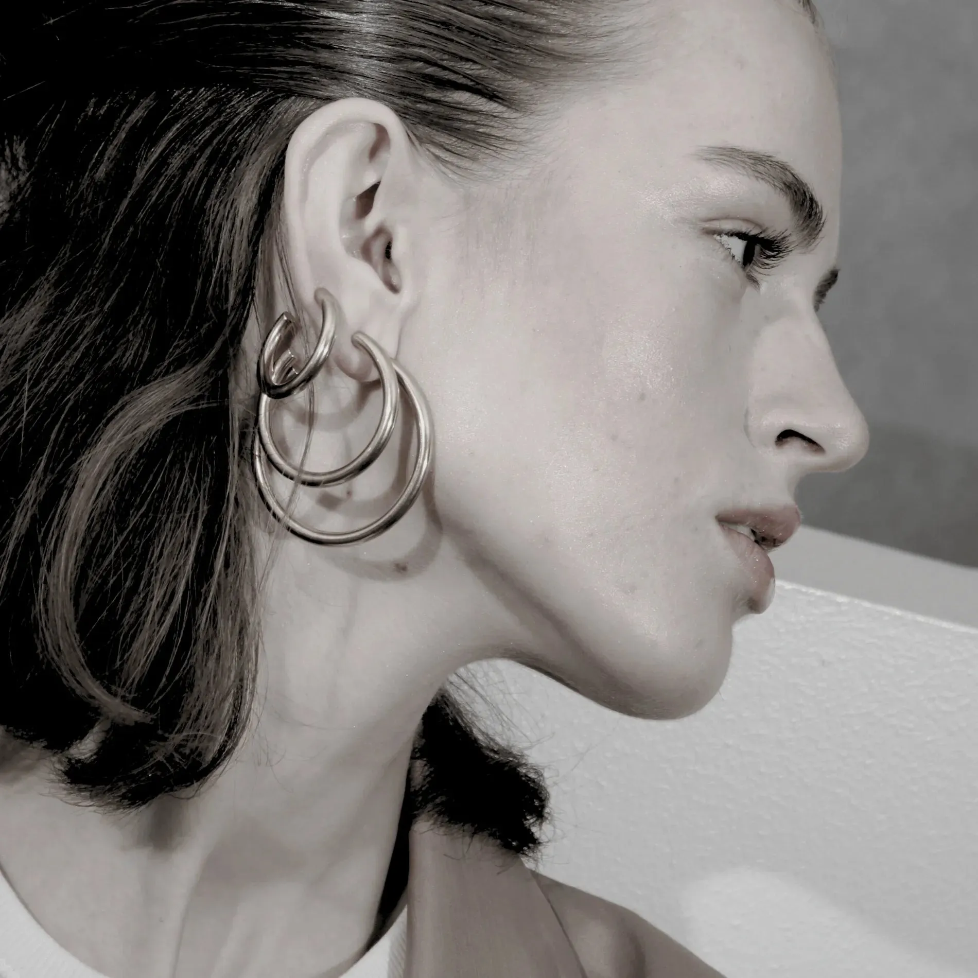 Passion Waterproof 30mm Chunky Hoop Earring Silver Plating