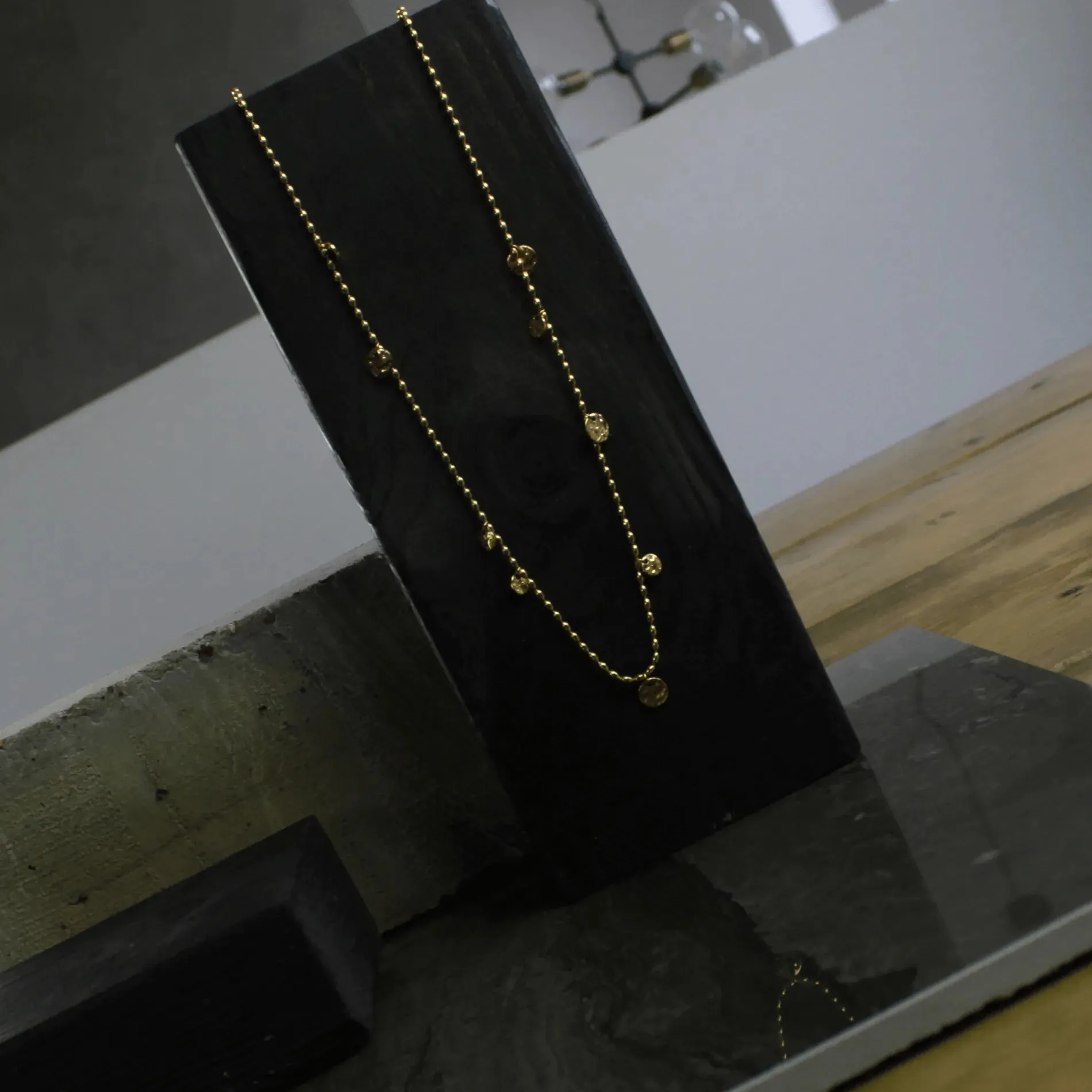Passion Waterproof Long Dot Necklace 18K Gold Plating