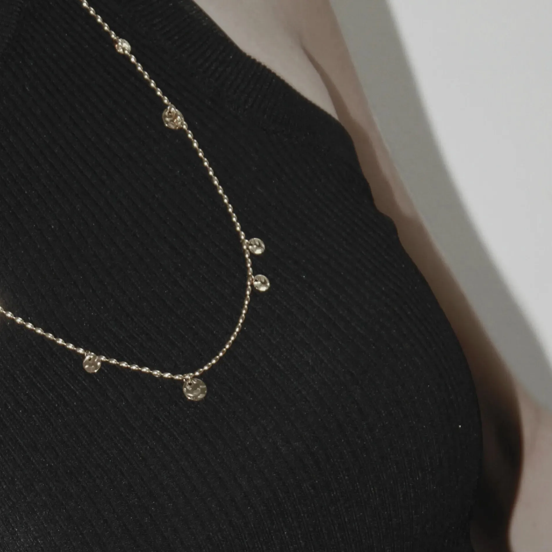 Passion Waterproof Long Dot Necklace 18K Gold Plating