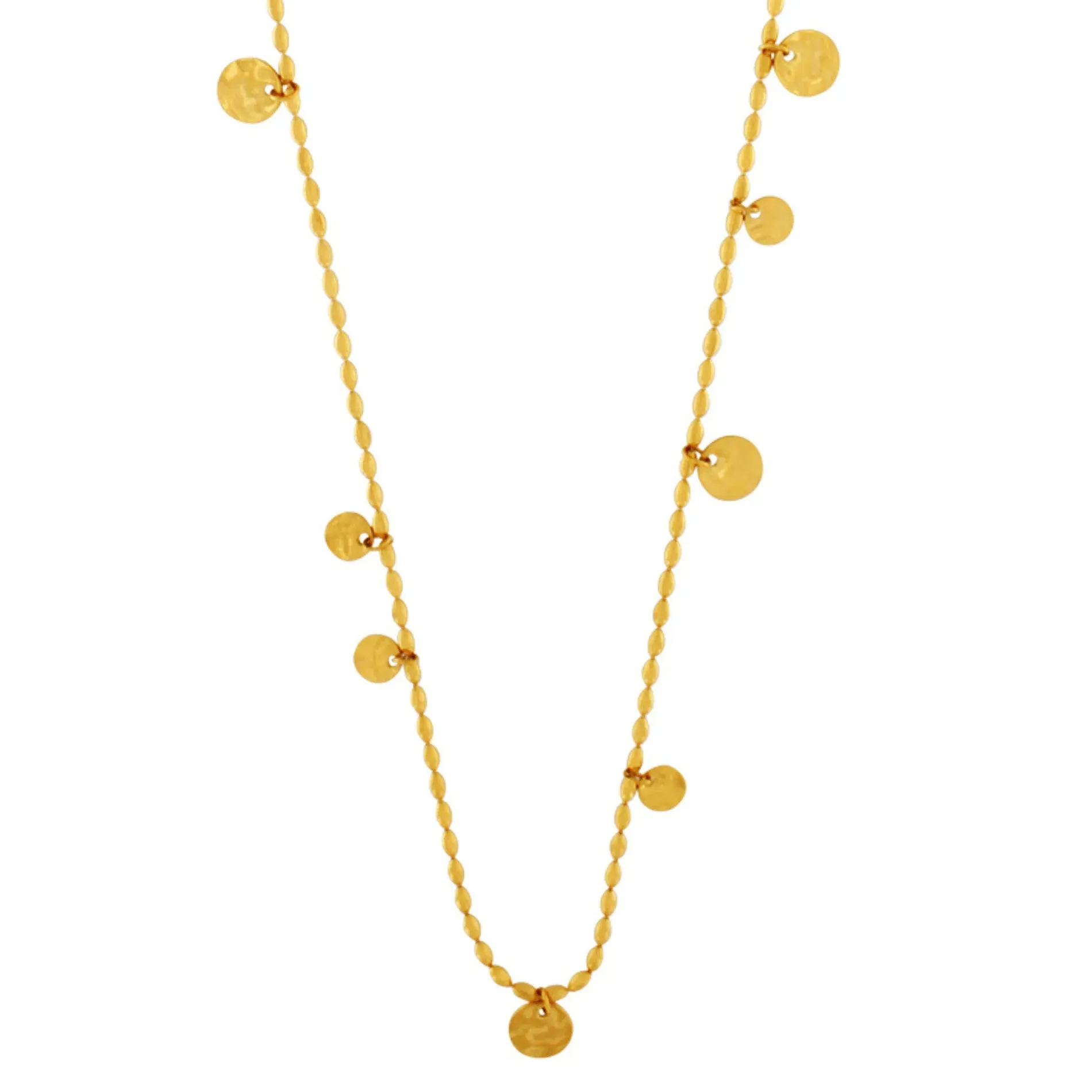Passion Waterproof Long Dot Necklace 18K Gold Plating