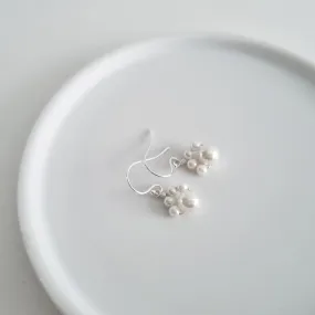 Pawprint Earrings / White Pearl
