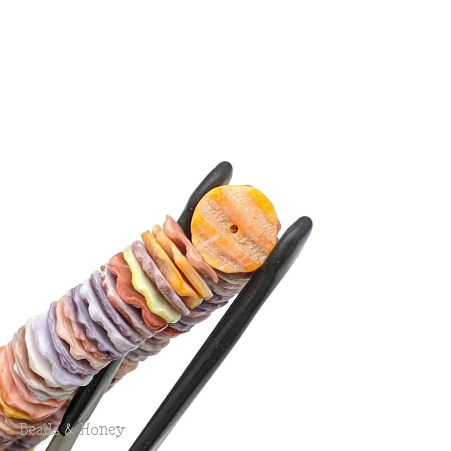 Pecten Shell Bead Multicolored Heishi 12mm (16-Inch Strand)