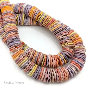 Pecten Shell Bead Multicolored Heishi 12mm (16-Inch Strand)