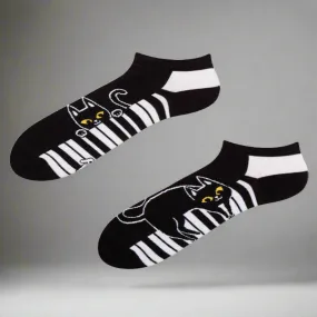 Piano Black & White Low Odd Socks