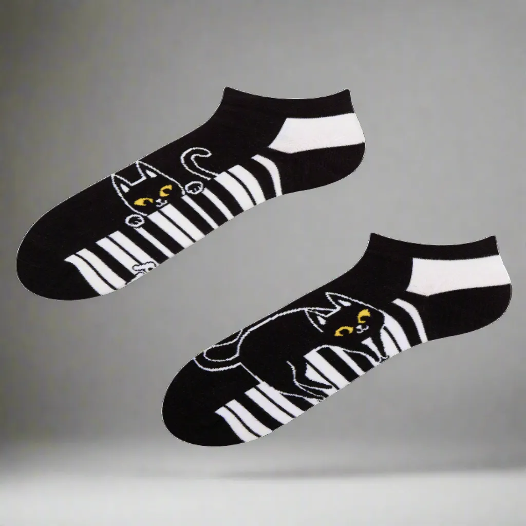 Piano Black & White Low Odd Socks
