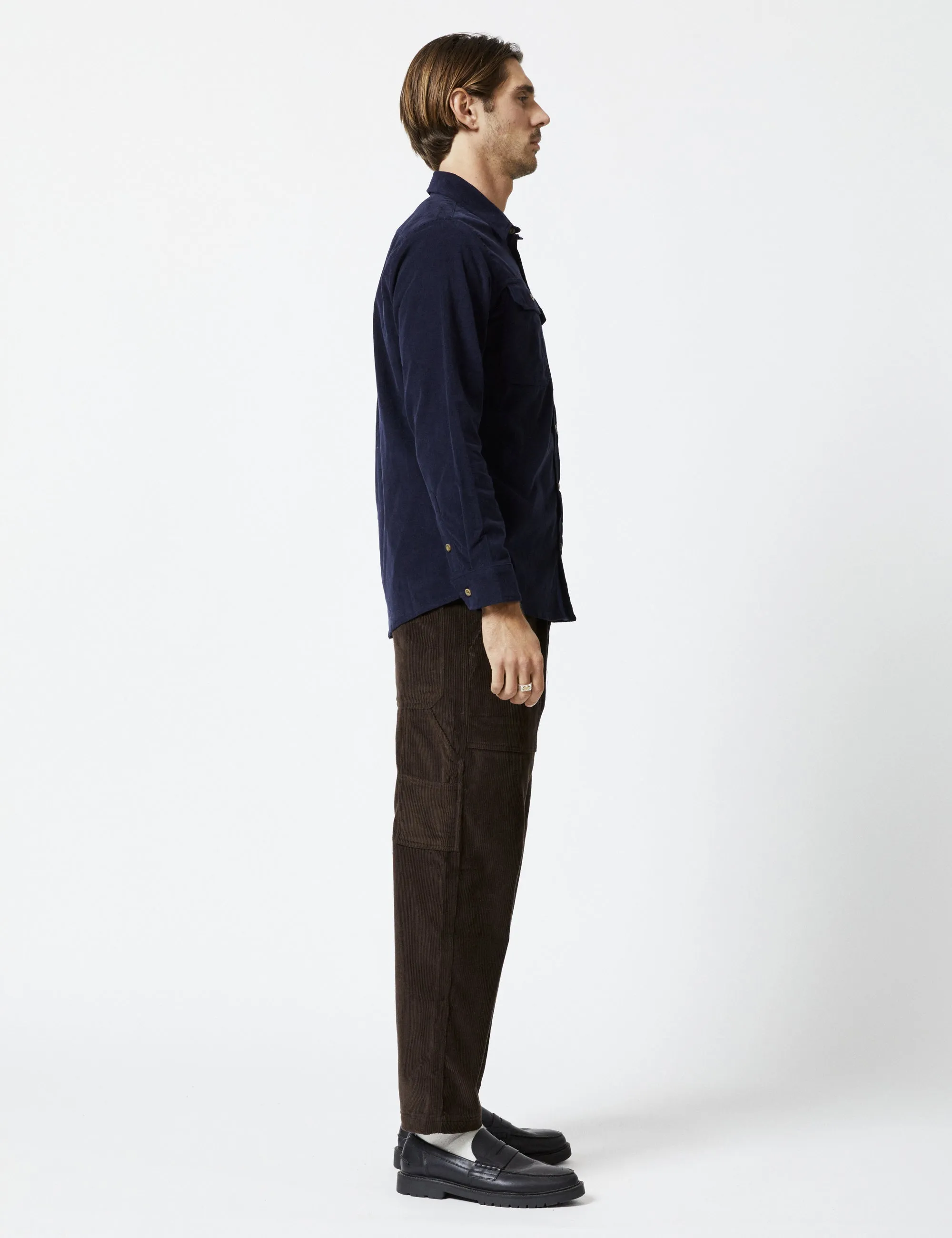 Sawyer Cord Longsleeve Shirt - Navy