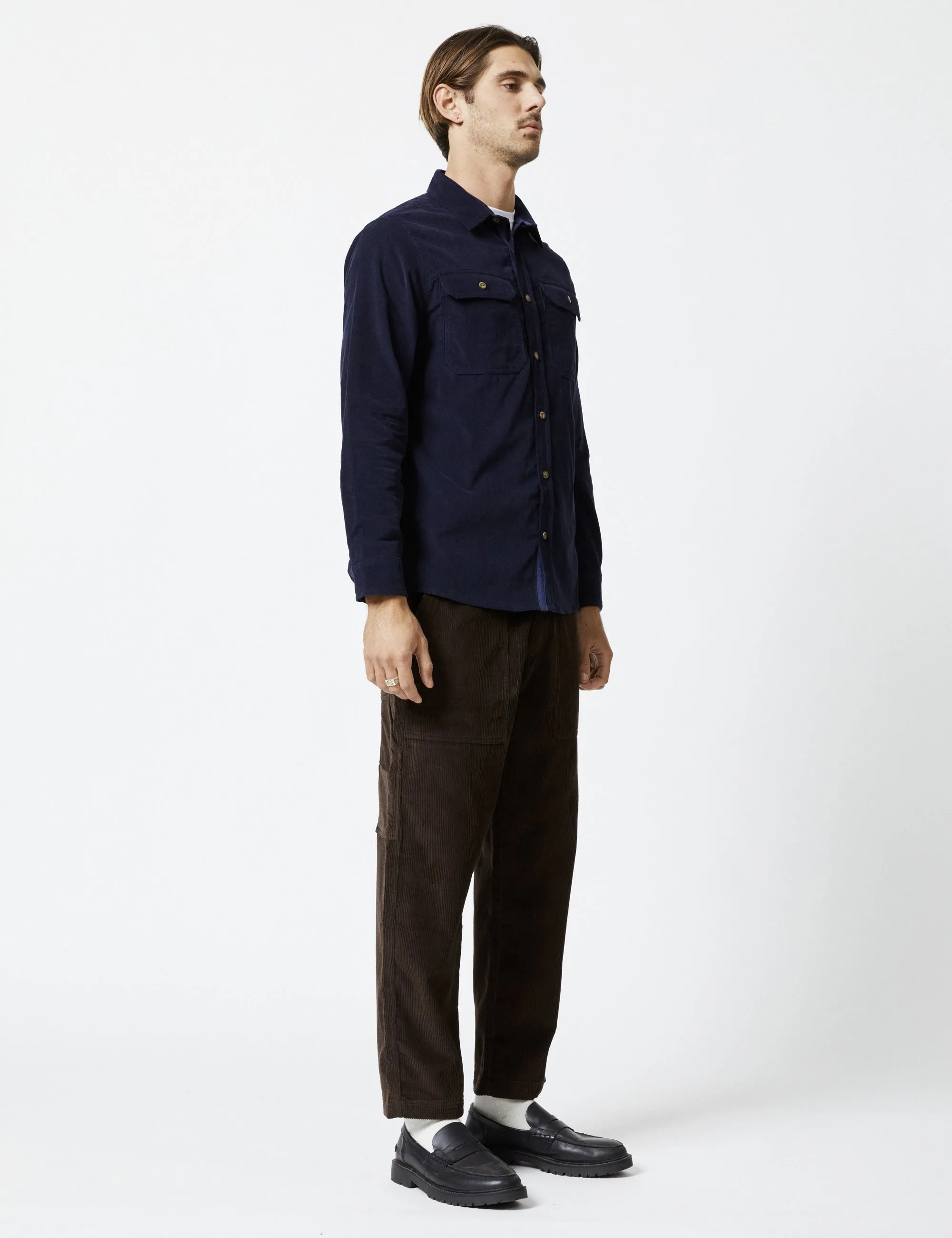 Sawyer Cord Longsleeve Shirt - Navy