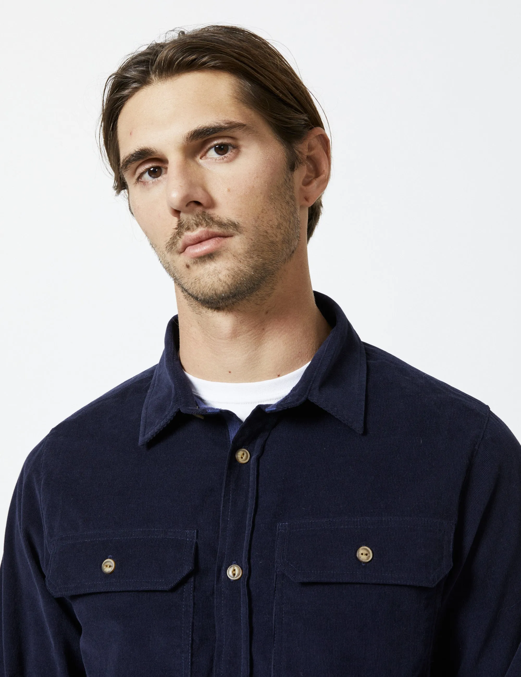 Sawyer Cord Longsleeve Shirt - Navy