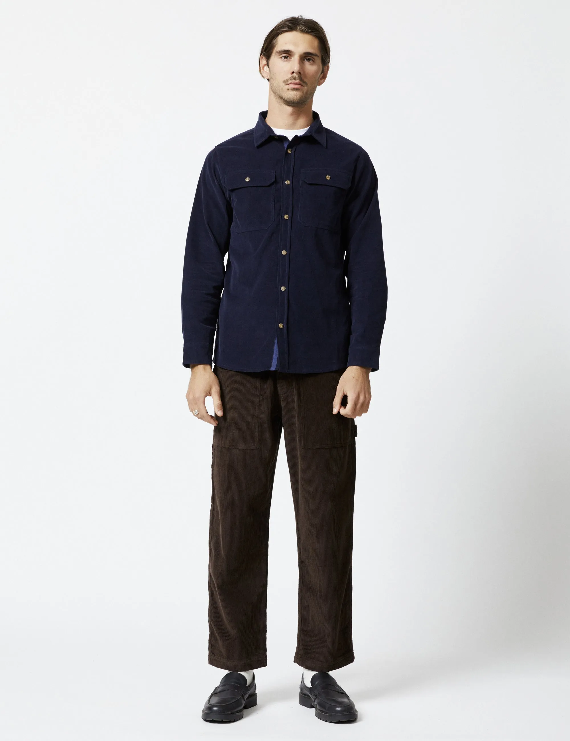 Sawyer Cord Longsleeve Shirt - Navy