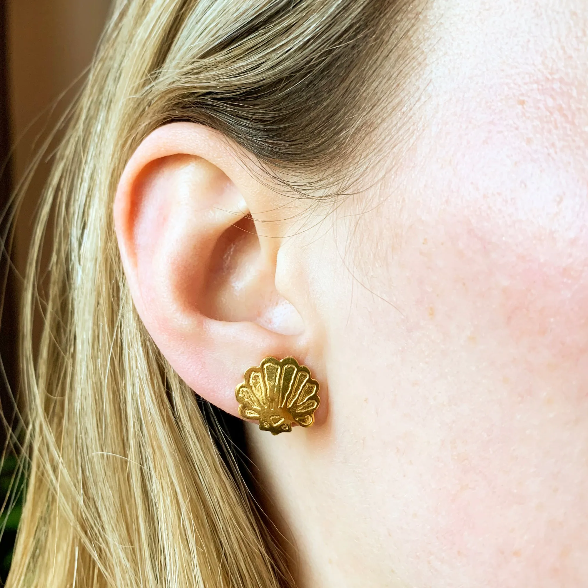 Scallop Stud Earrings