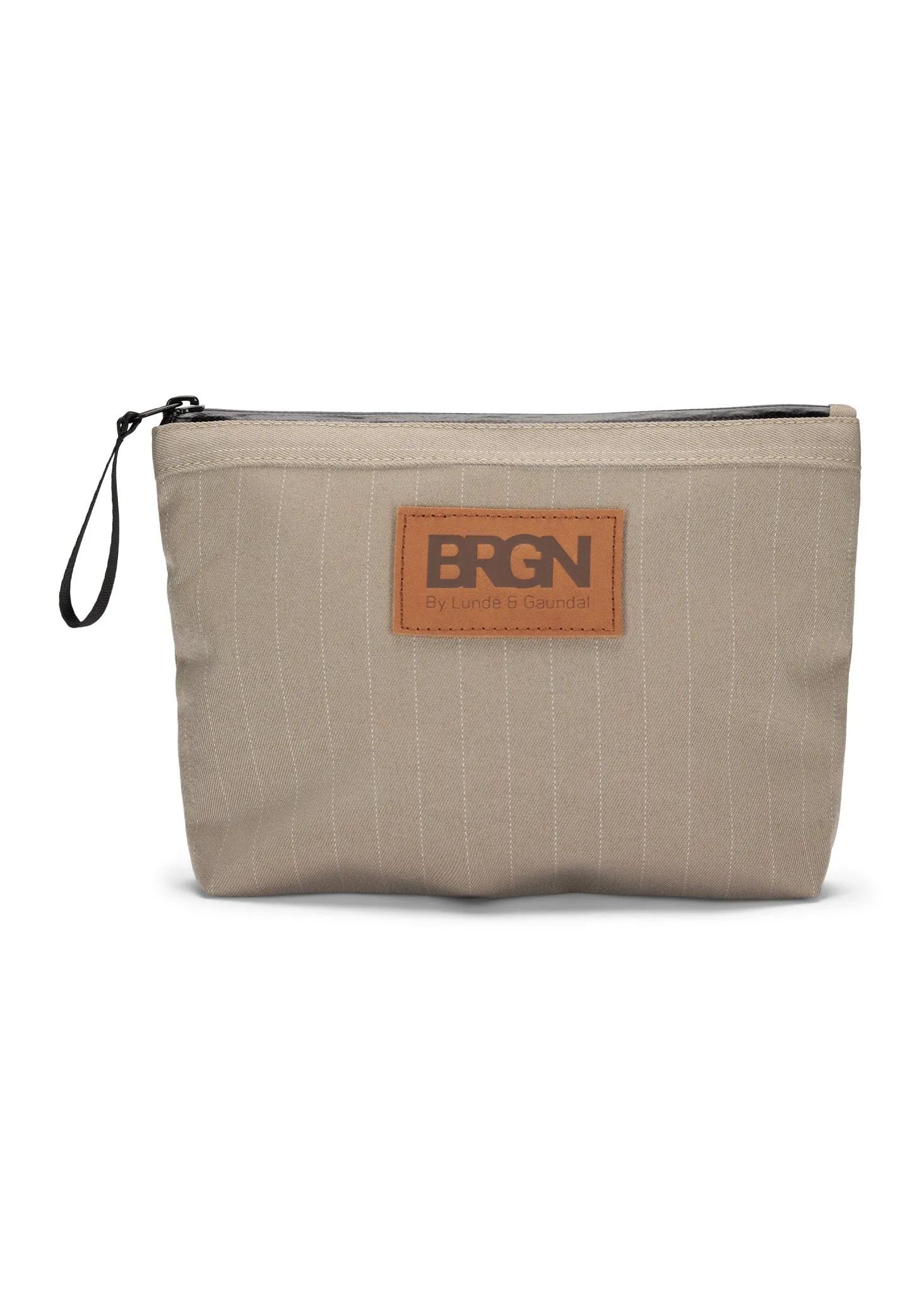Small Pouch - Taupe Pinstripe