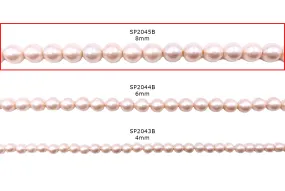 SP2045B 8mm Light Pink Round Shell Pearl Beads