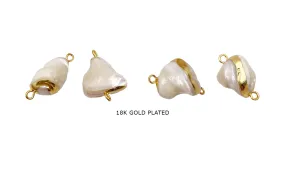 SP2046 Shell Bead With Gold Lining Charm Connector