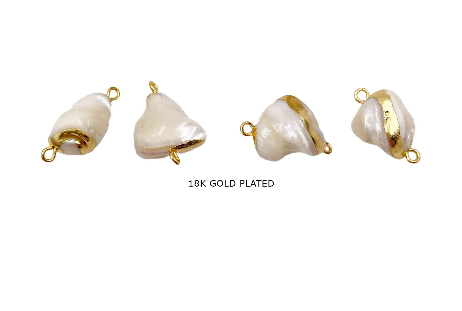 SP2046 Shell Bead With Gold Lining Charm Connector