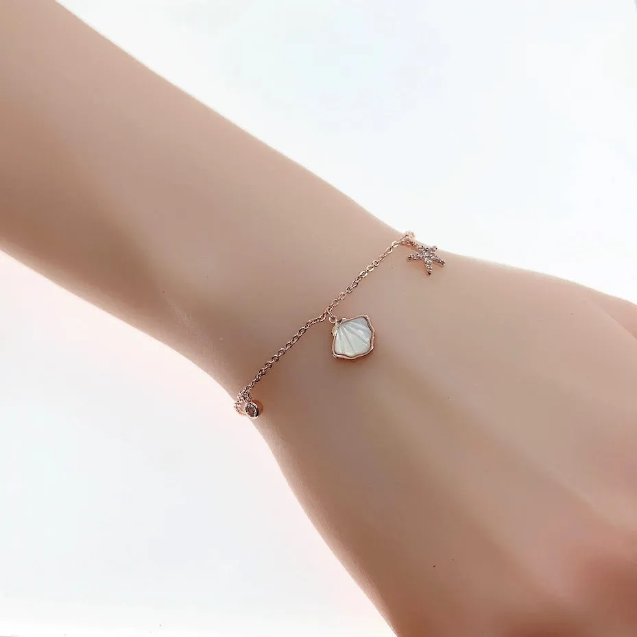 Starfish & Shell Mother of Pearl Bracelet