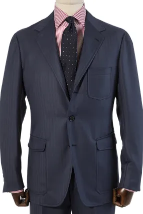 The Armoury by Ring Jacket Model 11A Royal Blue Dormeuil Wool Herringbone Suit