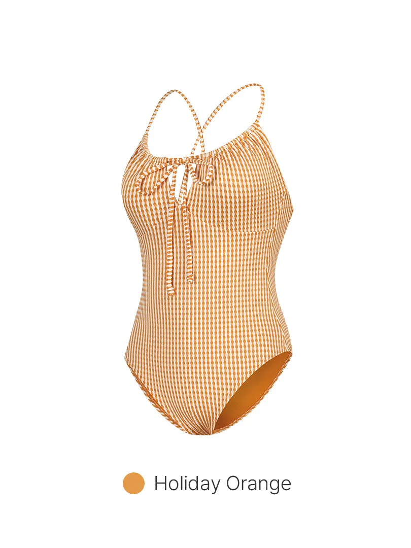 Tie Front One-Piece Swimsuit