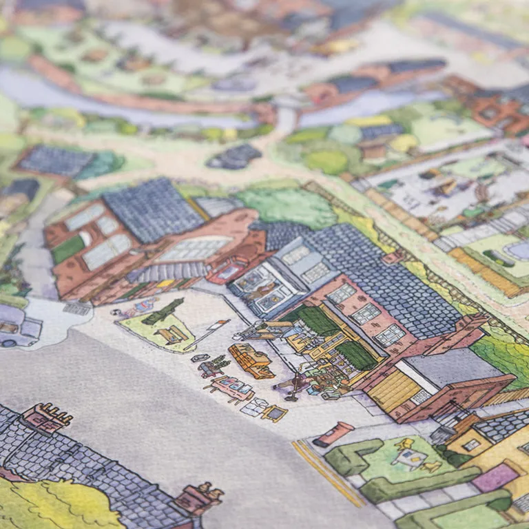 Charming Village Map Fine Art Print - Inspired by Untitled Goose Game