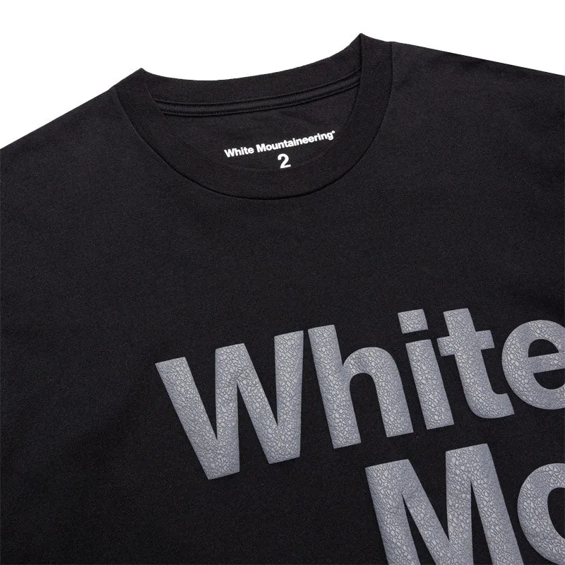 White Mountaineering Knitted Leather-Like Print T-Shirt Black