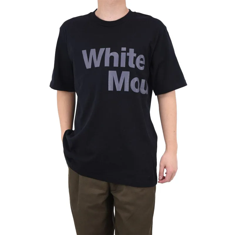 White Mountaineering Knitted Leather-Like Print T-Shirt Black