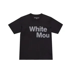 White Mountaineering Knitted Leather-Like Print T-Shirt Black