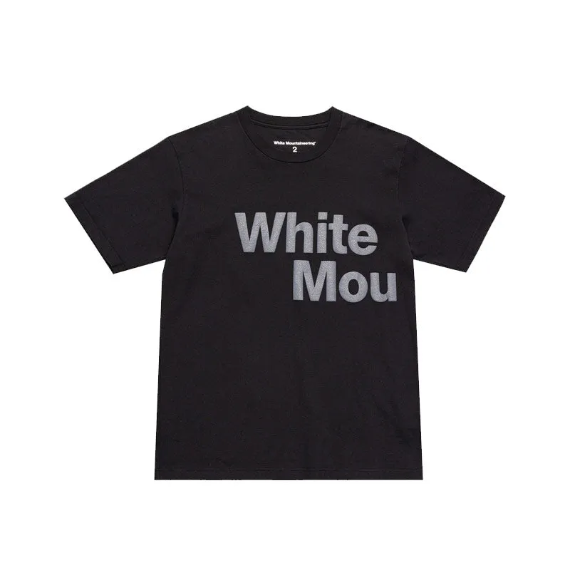 White Mountaineering Knitted Leather-Like Print T-Shirt Black
