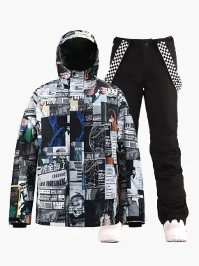 Winter new snow suit outdoor mountaineering thickening warmth waterproof breathable single and double board  men's suit