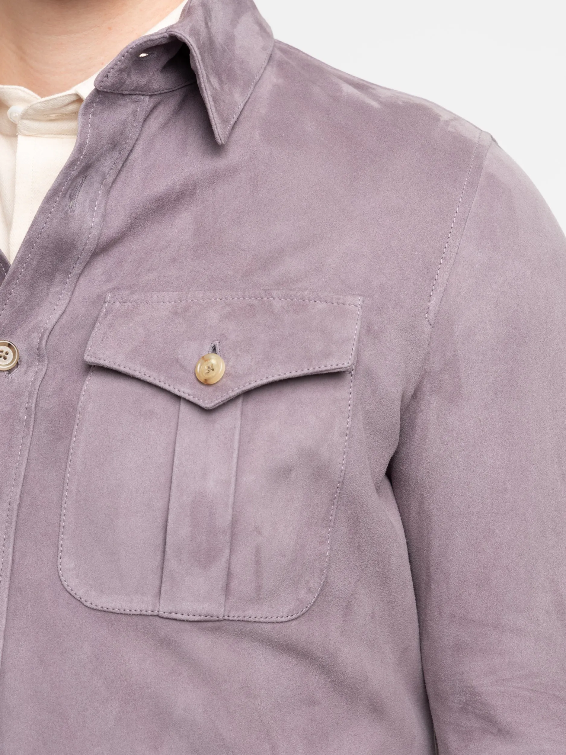 Wisteria Purple Suede Overshirt
