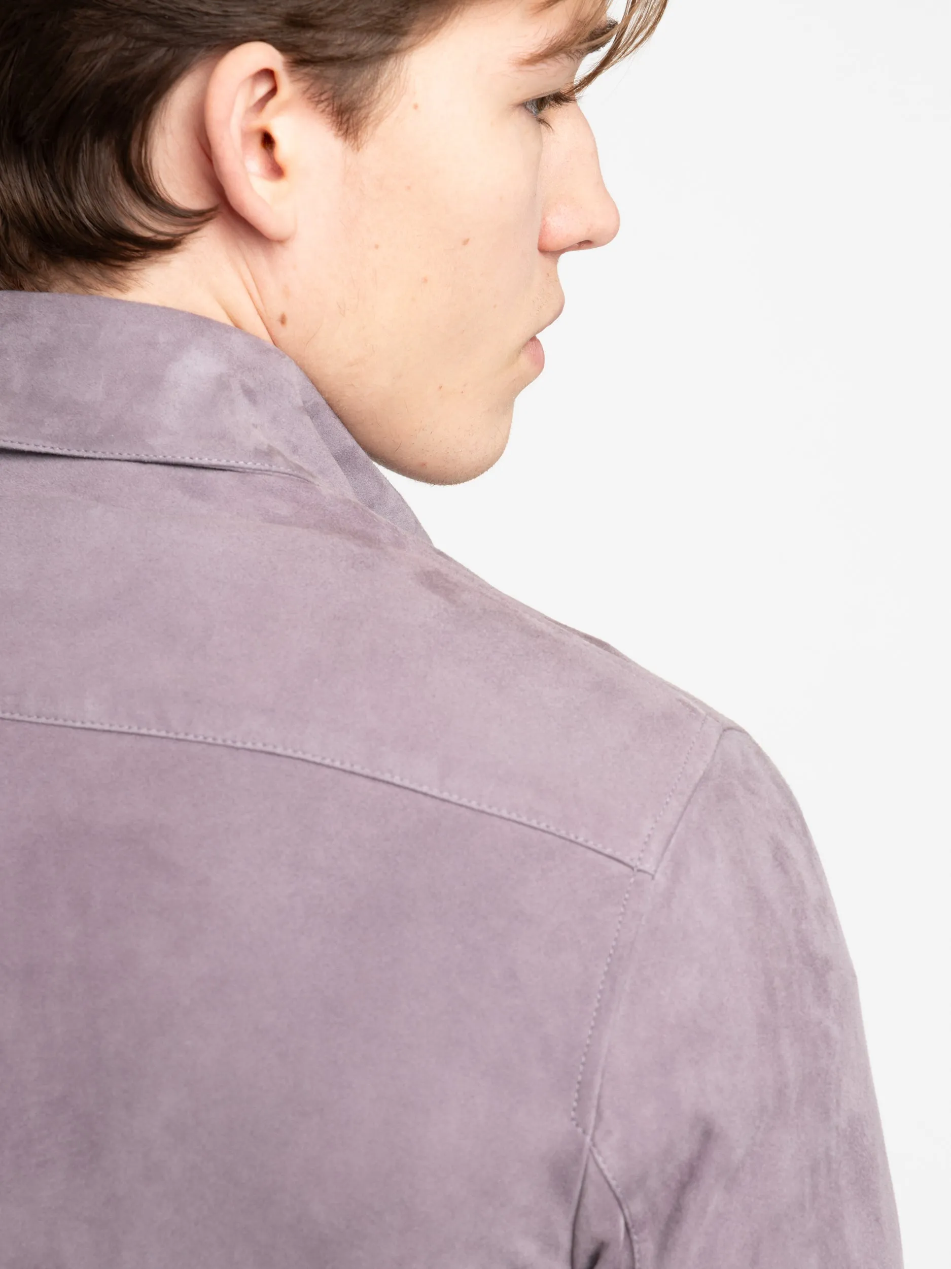 Wisteria Purple Suede Overshirt