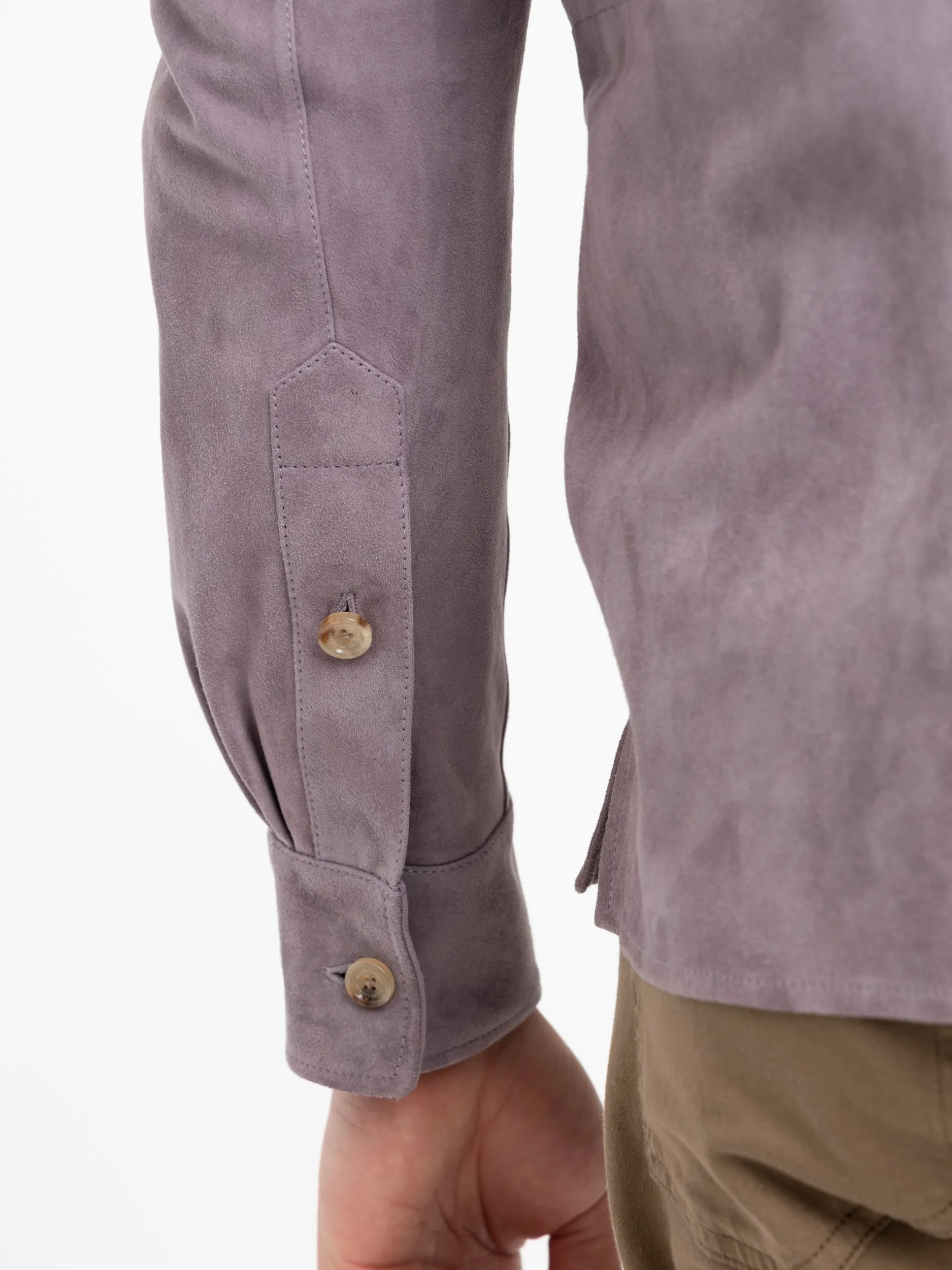 Wisteria Purple Suede Overshirt