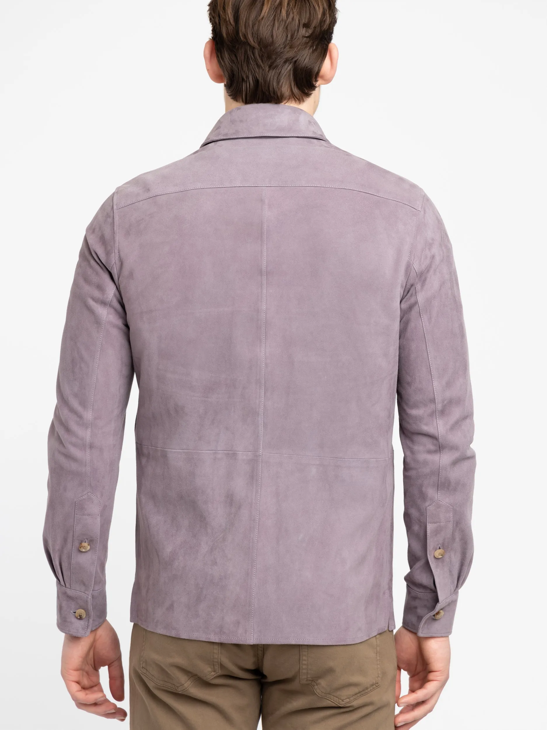 Wisteria Purple Suede Overshirt