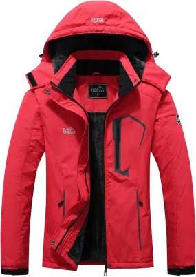 Women'S Ski Jacket Warm Winter Waterproof Windbreaker Hooded Raincoat Snowboarding Jackets
